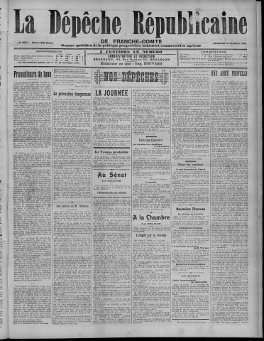 19/02/1909 - La Dépêche républicaine de Franche-Comté [Texte imprimé]