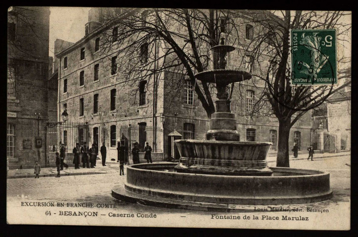 Besançon - Caserne Condé - Fontaine de la Place Marulaz [image fixe] , 1897/1903