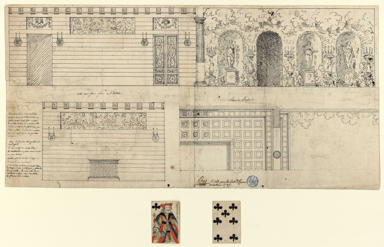 Décoration d'une salle de billard pour les bals d'hiver de la reine Marie-Antoinette / Pierre-Adrien Pâris , [S.l.] : [P.-A. Pâris], [1700-1800]