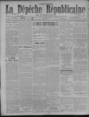 23/08/1923 - La Dépêche républicaine de Franche-Comté [Texte imprimé]