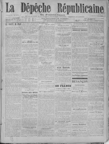 08/01/1919 - La Dépêche républicaine de Franche-Comté [Texte imprimé]