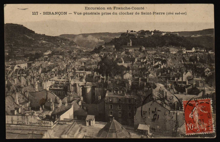 Besançon - Vue générale prise du clocher de St-Pierre (côté sud-est) [image fixe] , Besançon : Teulet Mosdier édit., 1904/1909