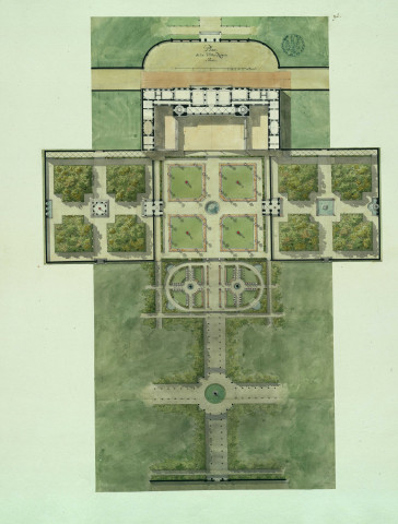 Plan de la villa Riario à Portici / Pierre-Adrien Pâris , [S.l.] : [P.-A. Pâris], [1700-1800]