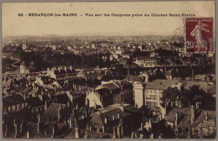 Vue sur les Chaprais prise du clocher Saint-Pierre.