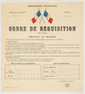 République française : ordre de réquisition : chevaux et mulets., affiche