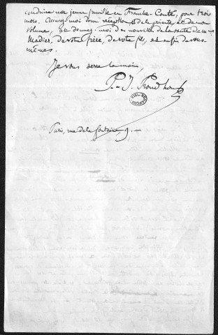Ms 2939 : Tome VI - Lettres et brouillons de lettres envoyées par P.-J. Proudhon : Madier à Mutz