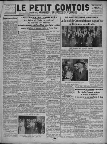 24/06/1937 - Le petit comtois [Texte imprimé] : journal républicain démocratique quotidien