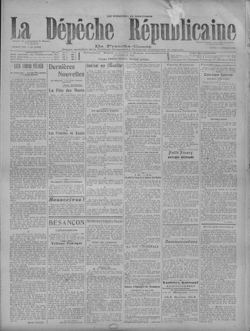 01/11/1920 - La Dépêche républicaine de Franche-Comté [Texte imprimé]