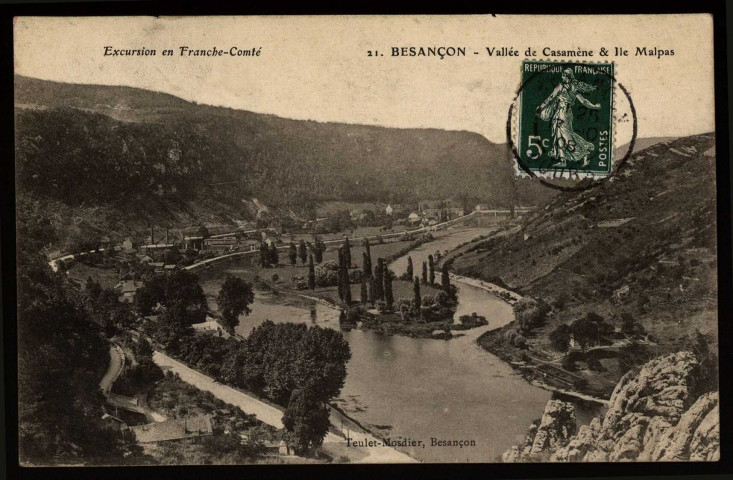 Besançon - Vallée de Casamène et Ile de Malpas [image fixe] , Besançon : Louis Mosdier, édit. Besançon, 1900/1910
