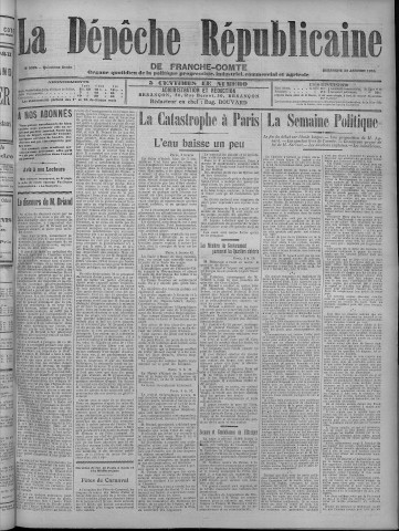 30/01/1910 - La Dépêche républicaine de Franche-Comté [Texte imprimé]