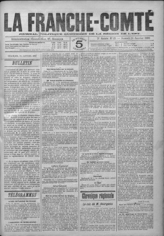 24/01/1891 - La Franche-Comté : journal politique de la région de l'Est