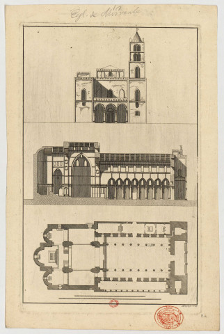 Eglise de Morreale près de Palerme, plans et coupe [Image fixe] / Piroli scp. 1783 , 1783