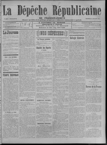 14/07/1911 - La Dépêche républicaine de Franche-Comté [Texte imprimé]
