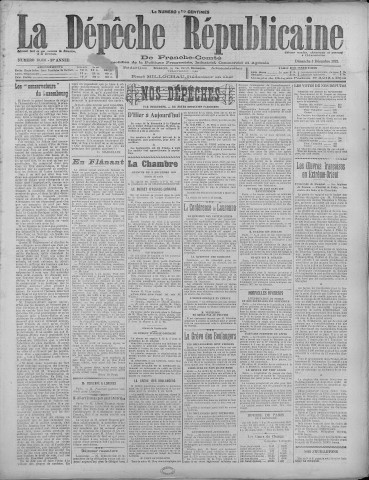 03/12/1922 - La Dépêche républicaine de Franche-Comté [Texte imprimé]
