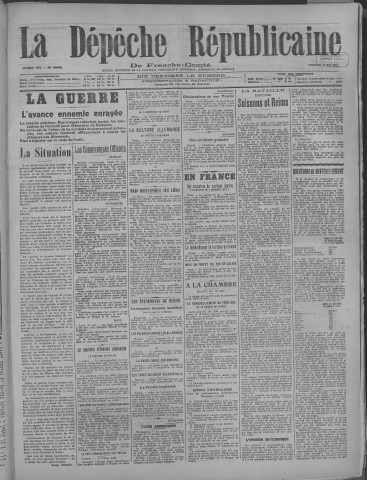 31/05/1918 - La Dépêche républicaine de Franche-Comté [Texte imprimé]