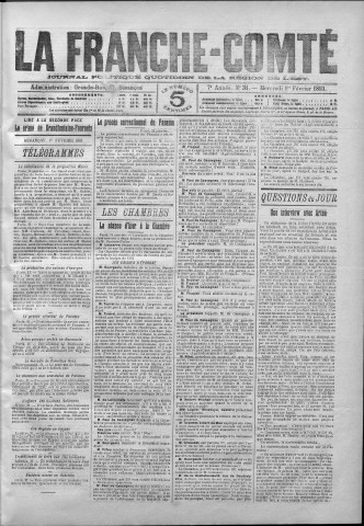 01/02/1893 - La Franche-Comté : journal politique de la région de l'Est