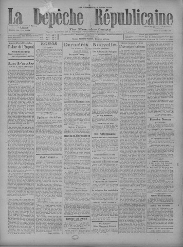 21/10/1920 - La Dépêche républicaine de Franche-Comté [Texte imprimé]