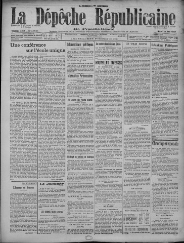 31/05/1927 - La Dépêche républicaine de Franche-Comté [Texte imprimé]