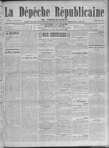 09/05/1908 - La Dépêche républicaine de Franche-Comté [Texte imprimé]