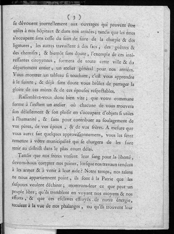 Adresse du Conseil général du département du Doubs, aux municipalités et citoyens de son ressort, pour provoquer l'exécution des articles Ier et V de la loi du 23 août 1793