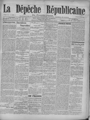 13/08/1919 - La Dépêche républicaine de Franche-Comté [Texte imprimé]