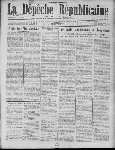 21/05/1929 - La Dépêche républicaine de Franche-Comté [Texte imprimé]