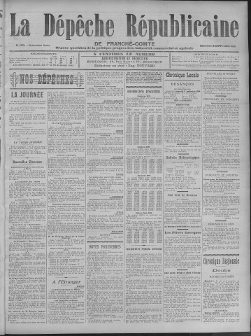 08/09/1909 - La Dépêche républicaine de Franche-Comté [Texte imprimé]