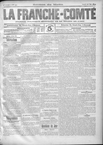 28/05/1894 - La Franche-Comté : journal politique de la région de l'Est