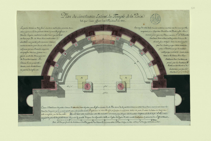 Plan du sanctuaire latéral du temple de la Paix tel que l'ont offert les fouilles de 1812 / Pierre-Adrien Pâris , [S.l.] : [P.-A. Pâris], 1812