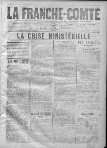 23/05/1887 - La Franche-Comté : journal politique de la région de l'Est