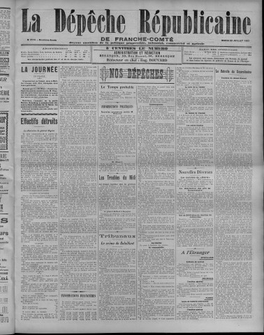 23/07/1907 - La Dépêche républicaine de Franche-Comté [Texte imprimé]