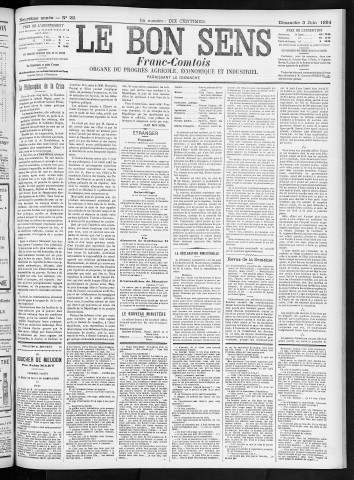 03/06/1894 - Organe du progrès agricole, économique et industriel, paraissant le dimanche [Texte imprimé] / . I
