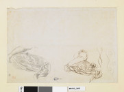 Double étude de détail pour "Héliodore chassé du temple"