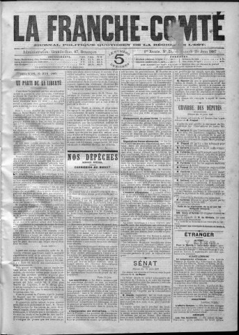 25/06/1887 - La Franche-Comté : journal politique de la région de l'Est
