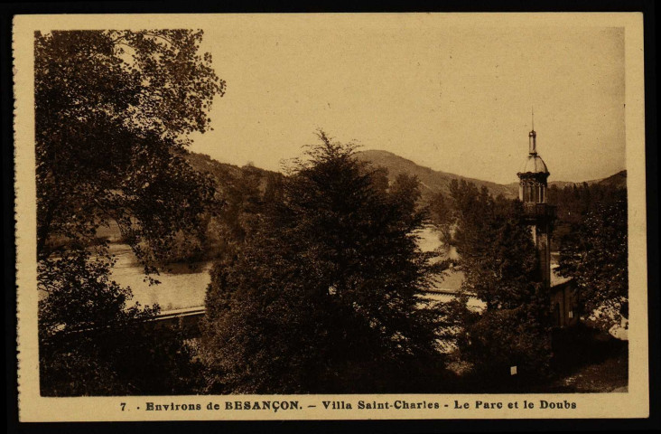 Environs de Besançon. - Villa Saint-Charles - Le Parc et le Doubs [image fixe] , Besançon : Les Editions C. L. B., 1930/1950