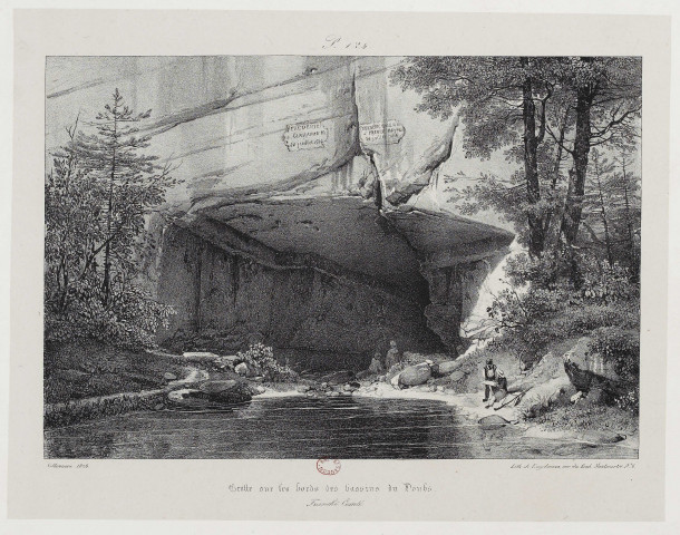 Grotte sur les bords des bassins du Doubs [estampe] / Lith. de Engelmann, rue du faub. Montmartre N° 6, Villeneuve 1828 , [S.l. : [s.n.], 1828