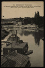 Les baraques lavandières sur le Doubs en aval du pont de la République. Dans le fond, tour de la Pelotte (XVIe siècle) [image fixe] , Paris : I. P. M., 1904/1930