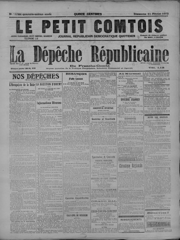 11/02/1923 - La Dépêche républicaine de Franche-Comté [Texte imprimé]