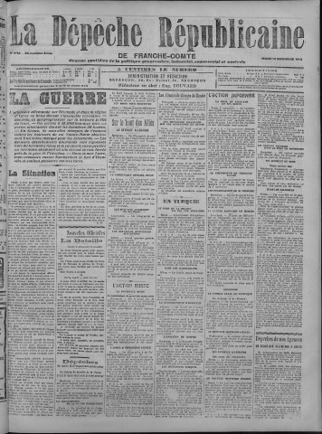 10/11/1914 - La Dépêche républicaine de Franche-Comté [Texte imprimé]