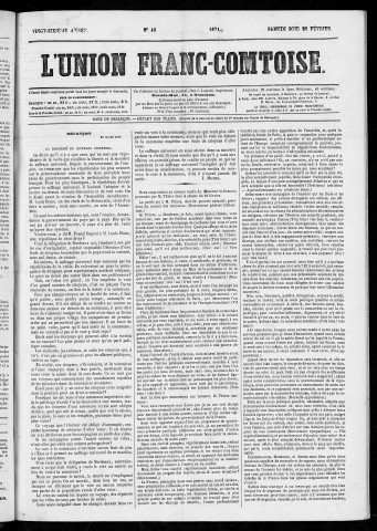25/02/1871 - L'Union franc-comtoise [Texte imprimé]