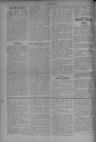 17/09/1883 - Le petit comtois [Texte imprimé] : journal républicain démocratique quotidien