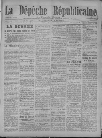 07/08/1918 - La Dépêche républicaine de Franche-Comté [Texte imprimé]