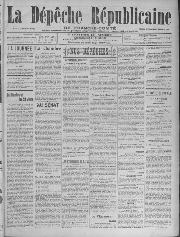 03/01/1908 - La Dépêche républicaine de Franche-Comté [Texte imprimé]