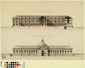 Hôpital de Bourg-en-Bresse. Coupe et élévation / Pierre-Adrien Pâris , [S.l.] : [P.-A. Pâris], [1700-1800]