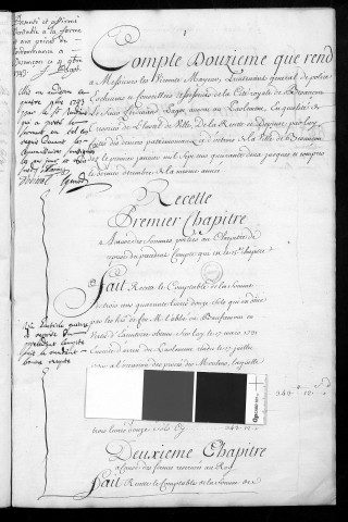 Comptes de la Ville de Besançon, recettes et dépenses, Compte de Ferdinand Pagot (1742)