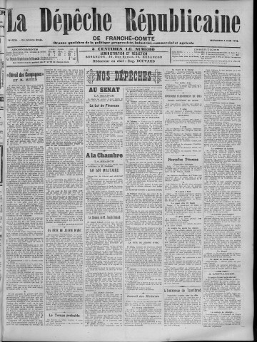04/06/1913 - La Dépêche républicaine de Franche-Comté [Texte imprimé]