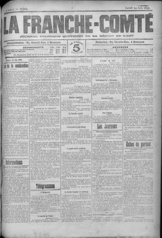 24/06/1895 - La Franche-Comté : journal politique de la région de l'Est