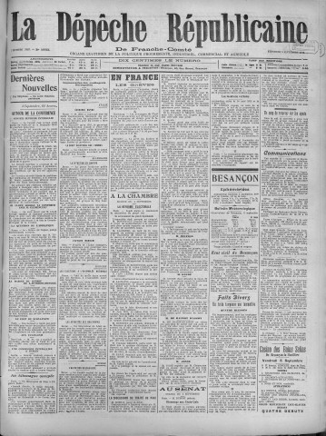 05/09/1919 - La Dépêche républicaine de Franche-Comté [Texte imprimé]