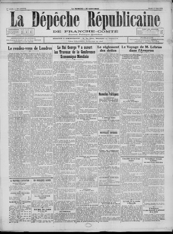 13/06/1933 - La Dépêche républicaine de Franche-Comté [Texte imprimé]