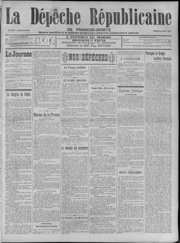 05/08/1911 - La Dépêche républicaine de Franche-Comté [Texte imprimé]